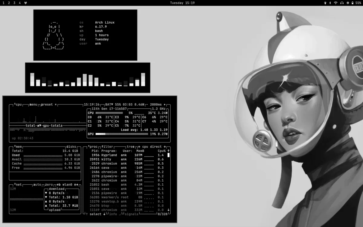 Black Arch desktop screenshot