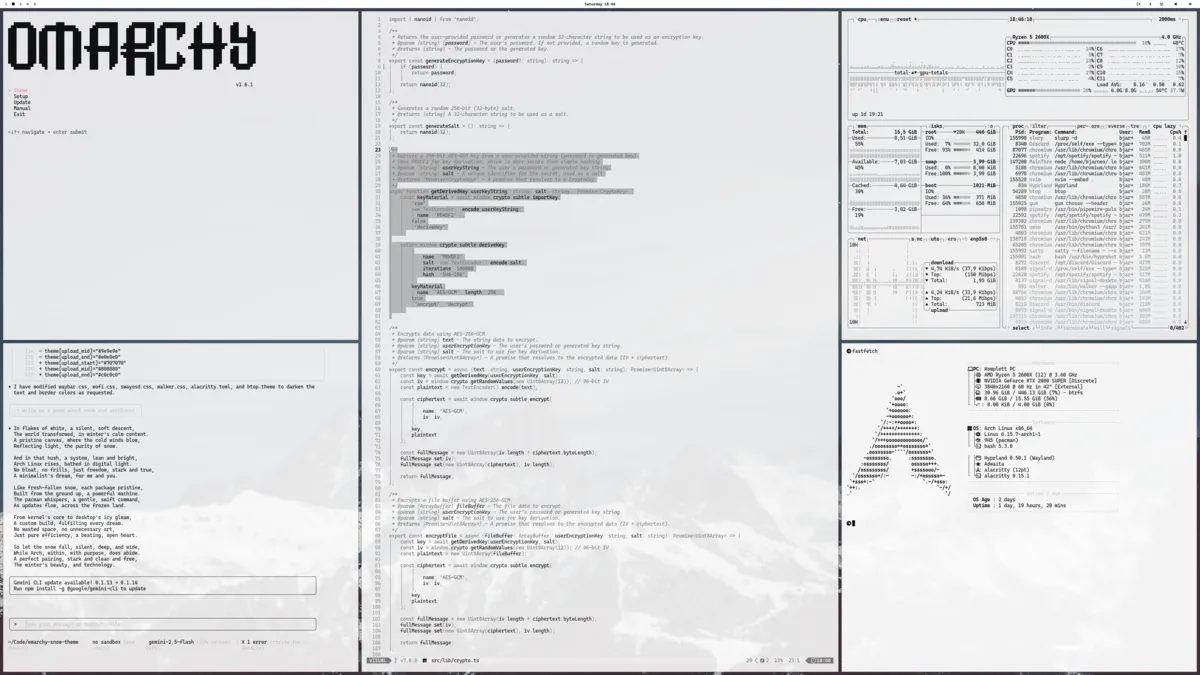 Snow desktop screenshot from the author’s repository