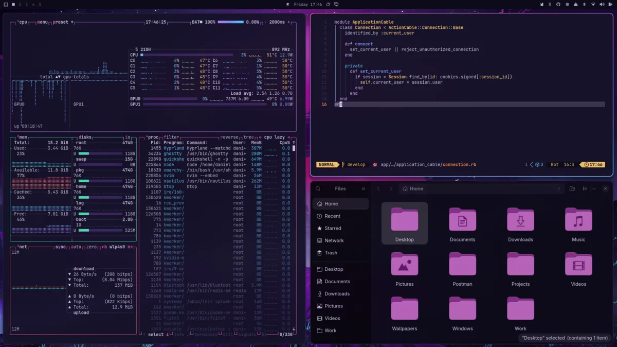 Neon Dusk desktop screenshot from the author’s repository