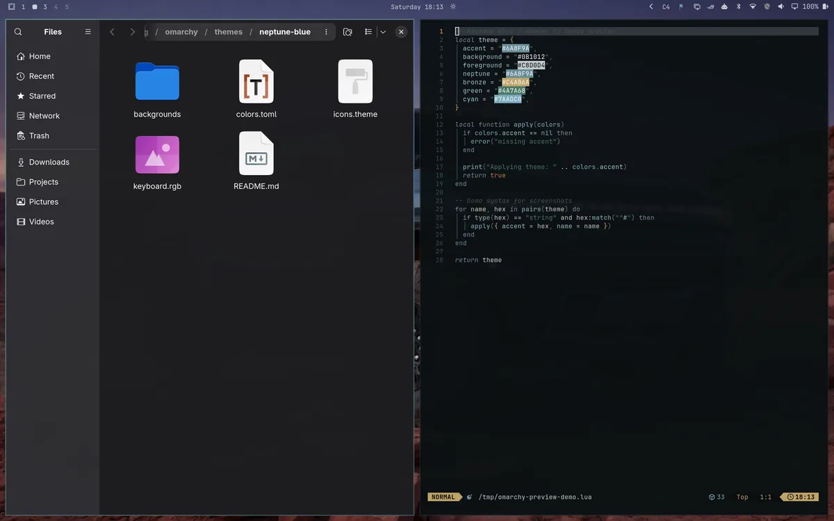 Neptune Blue desktop screenshot from the author’s repository