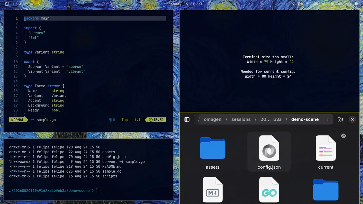 Starry Night desktop screenshot from the author’s repository