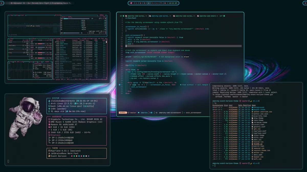 Event Horizon desktop screenshot from the author’s repository