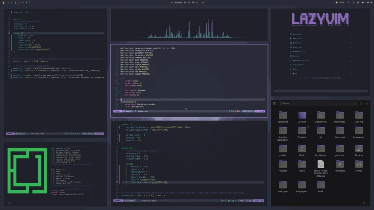 Flat Dracula desktop screenshot from the author’s repository
