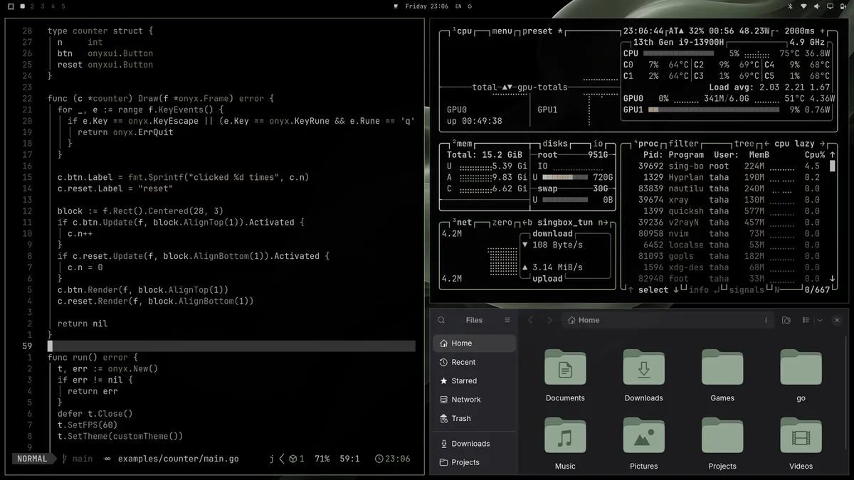 Noir desktop screenshot from the author’s repository