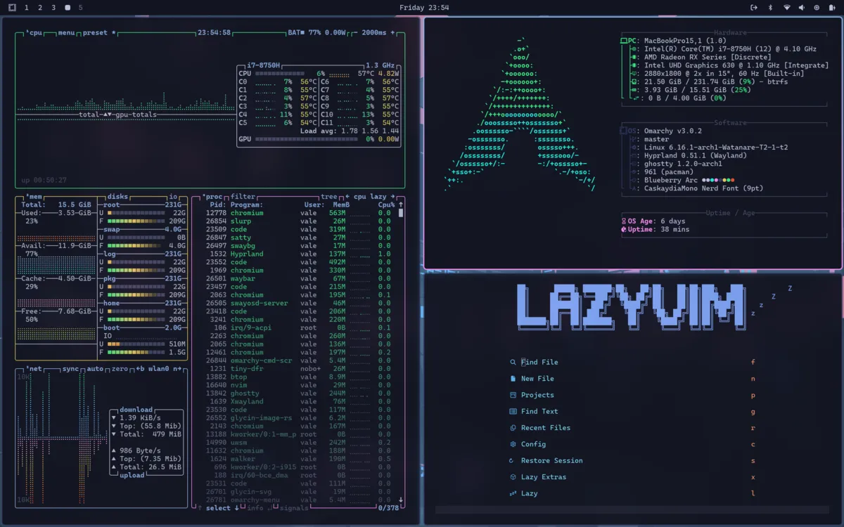 Arc Blueberry desktop screenshot